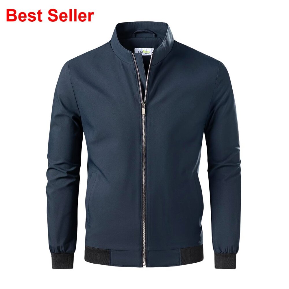 Lightweight Bomber Jacket Full Zip Windbreaker With Pockets